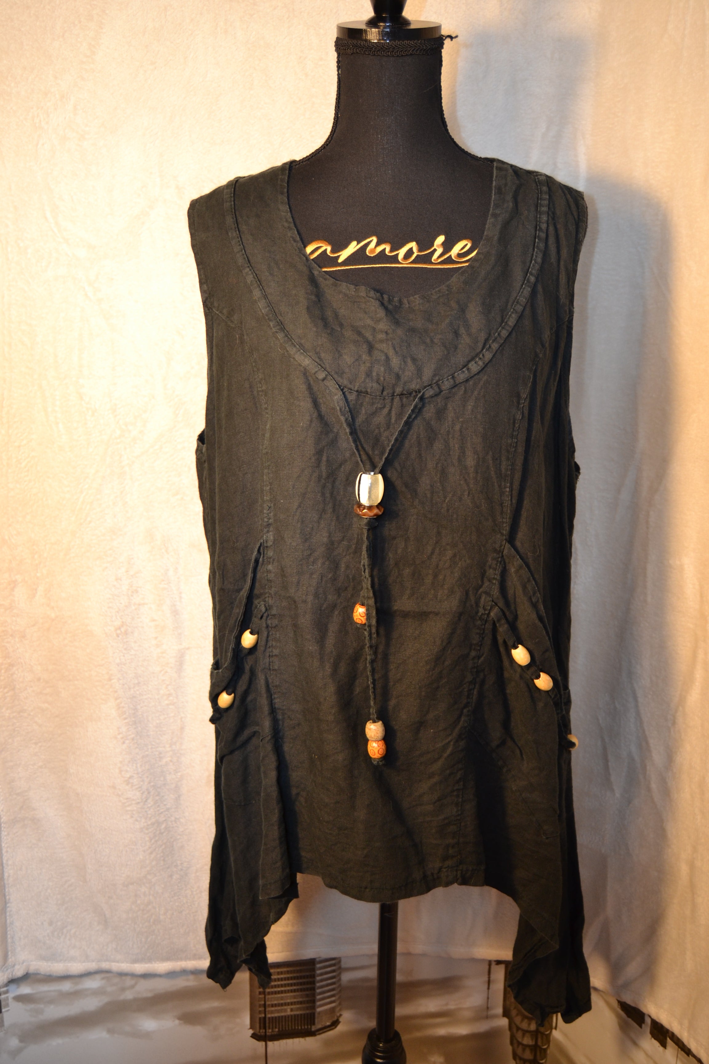 T-shirt Noir Femme Perles – Taille M