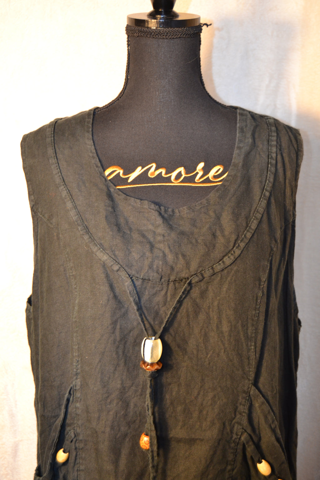 T-shirt Noir Femme Perles – Taille M