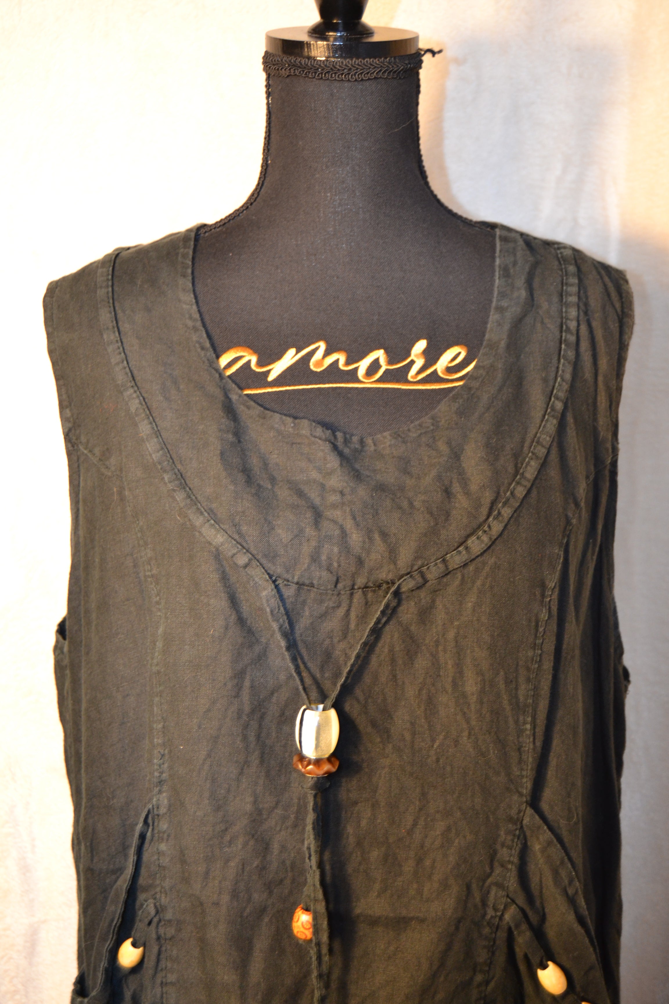 T-shirt Noir Femme Perles – Taille M