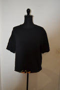 T-shirt noir col rond effet oversize Zara – Taille M