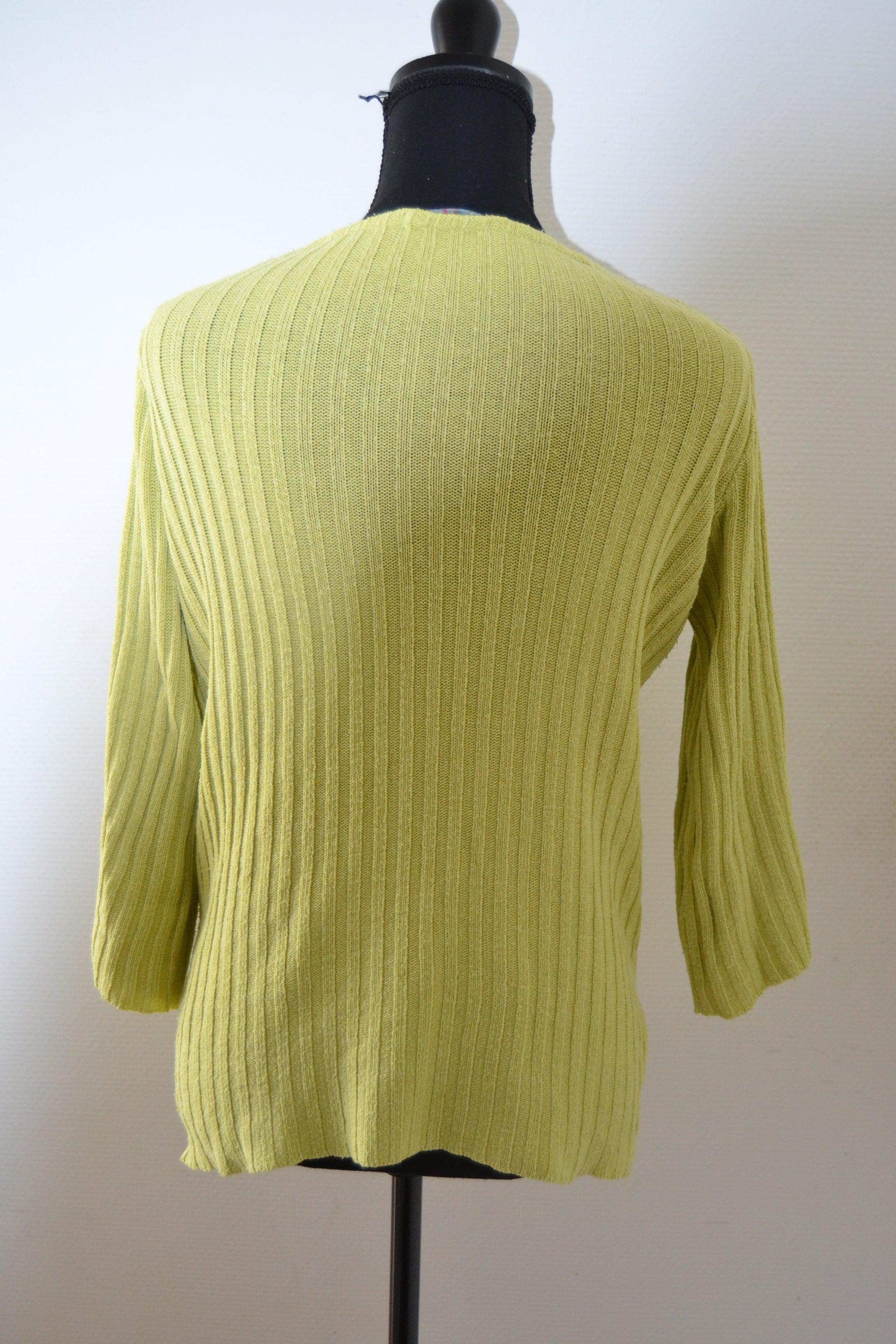 Pull léger côtelé vert anis Les Zazies Paris – Taille 38 (M)