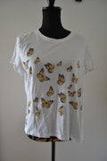 T-shirt Blanc Graphique Papillons – Clockhouse (Taille XL)
