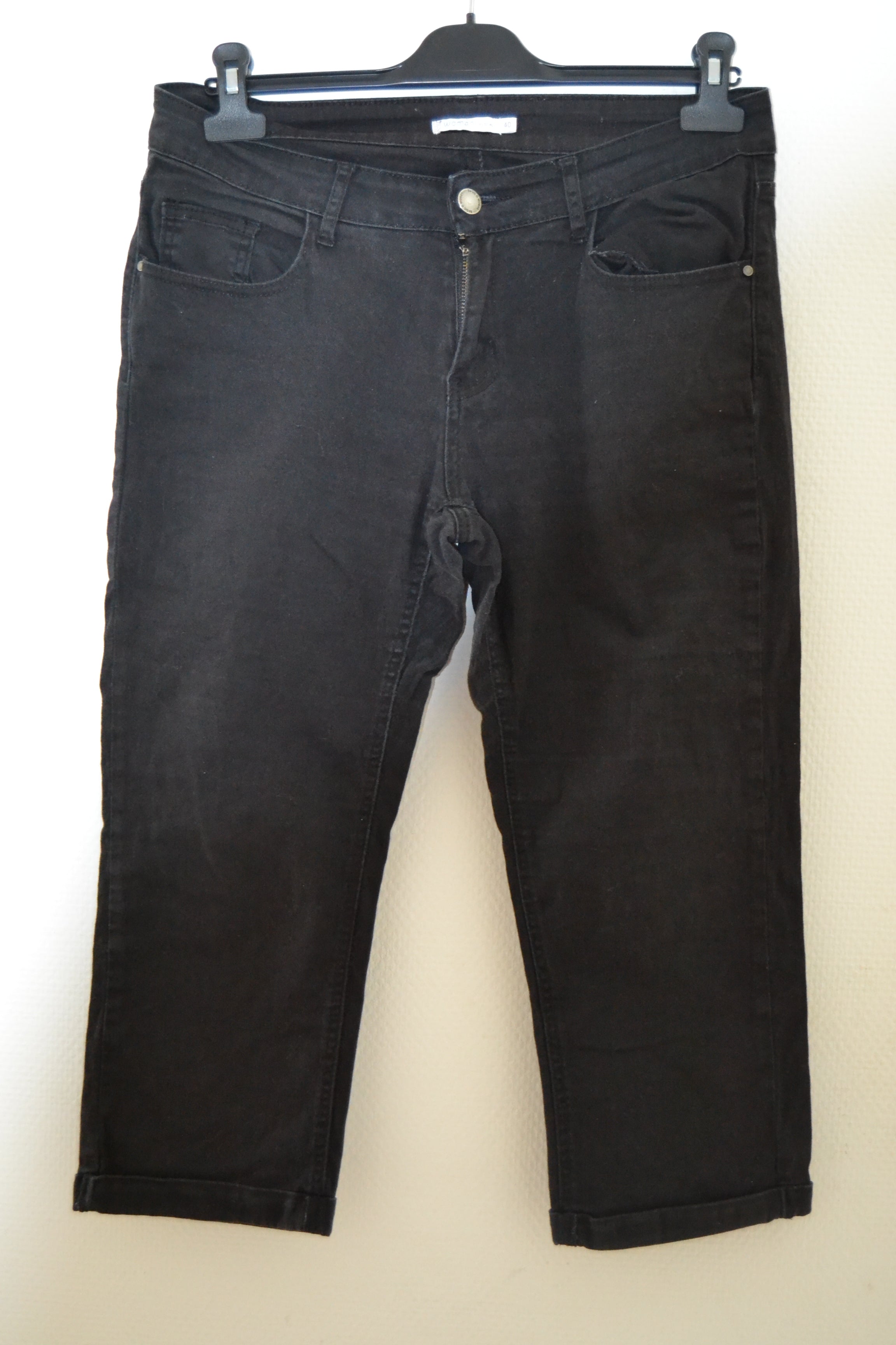 Pantacourt en jean noir Gémo – Taille 40