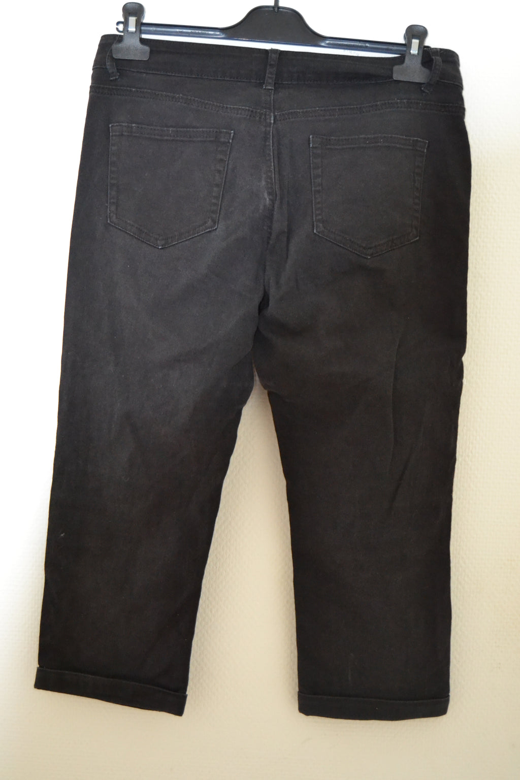 Pantacourt en jean noir Gémo – Taille 40
