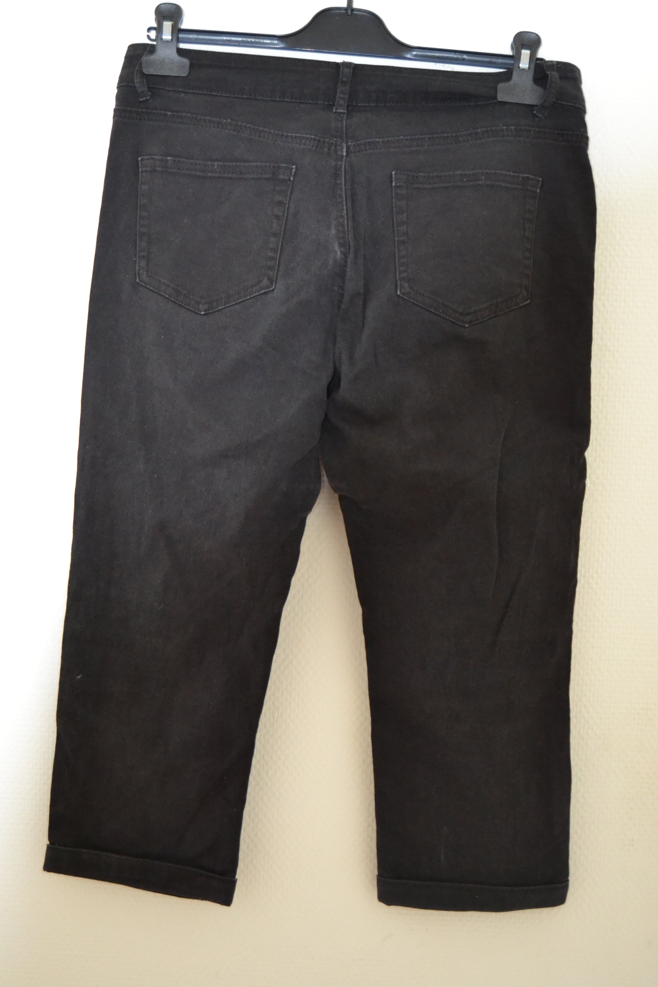 Pantacourt en jean noir Gémo – Taille 40