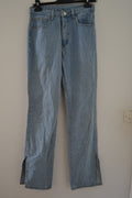 Jean droit bleu clair à fentes Shein – Taille S (36)