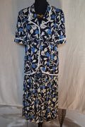 Robe Fleurie Bleu & Blanc — Taille L
