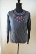 Top Manches Longues Bleu Délavé Style Ethnique – Pimkie (Taille S)