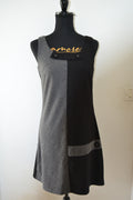 Robe droite bicolore noir & gris Cache Cache 38 (Idéal mi-saison)