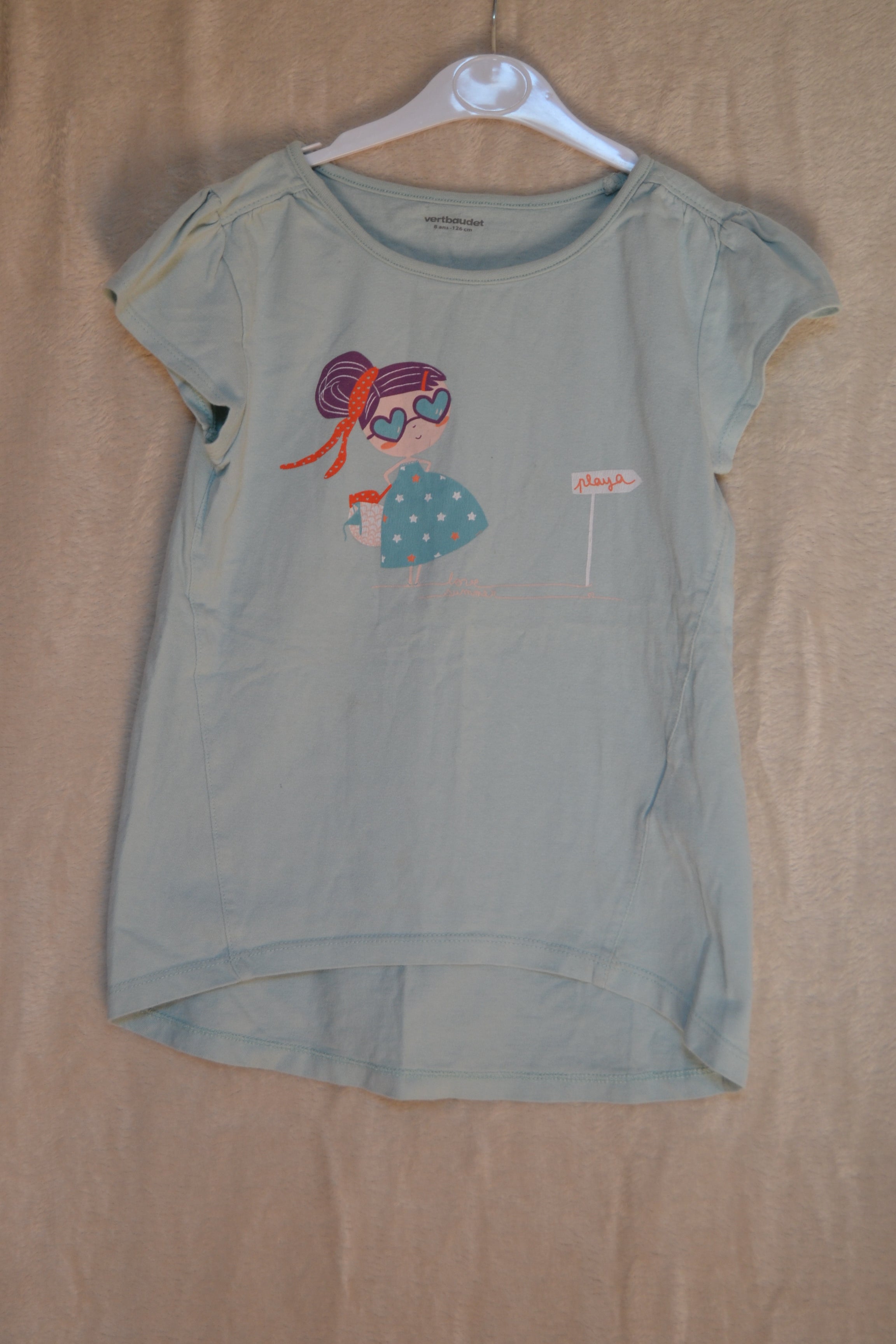 T-shirt Vert Vertbaudet — Taille 8 ans