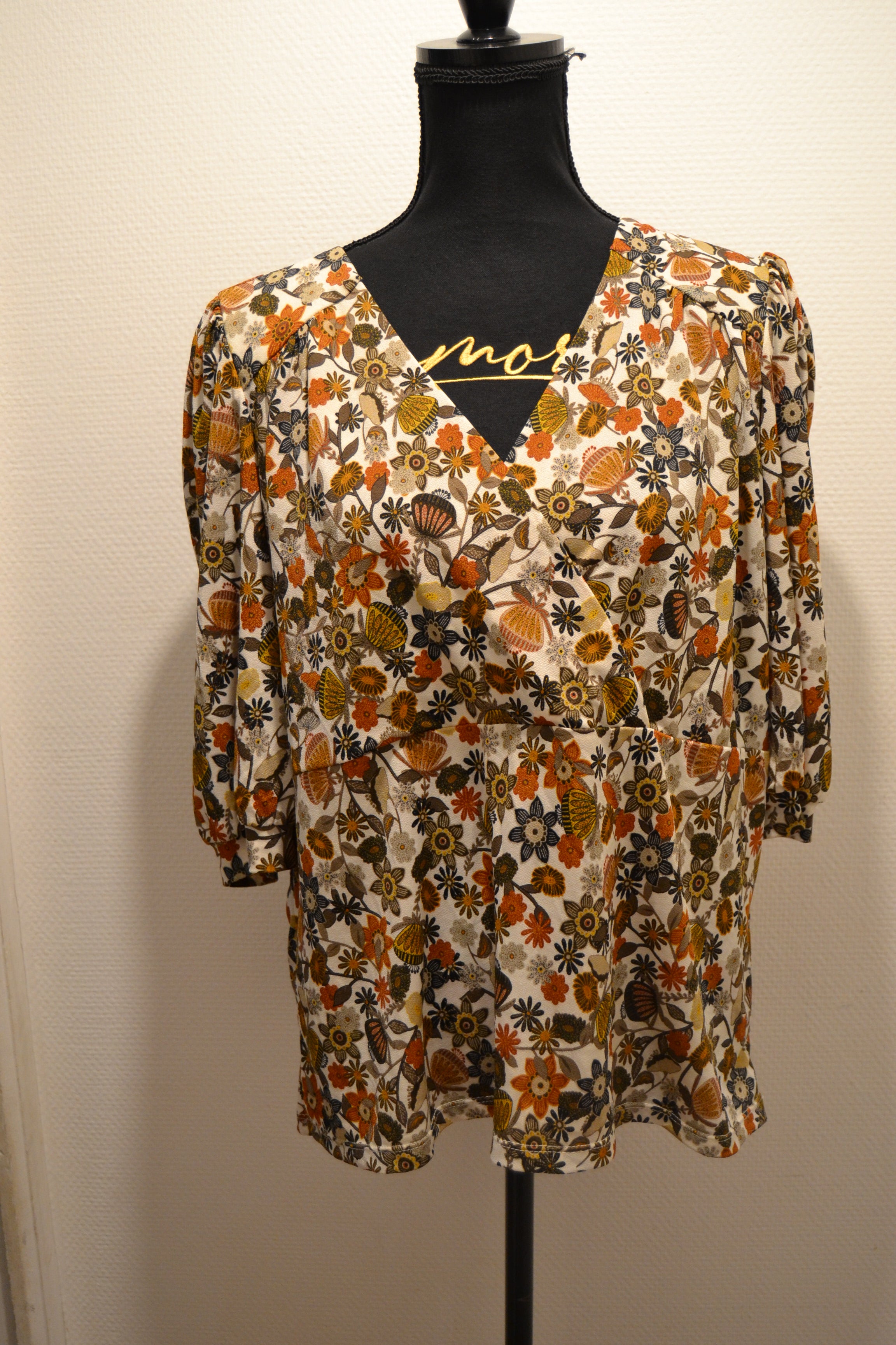 Tunique / Top fluide motif floral rétro 70's – Taille 5