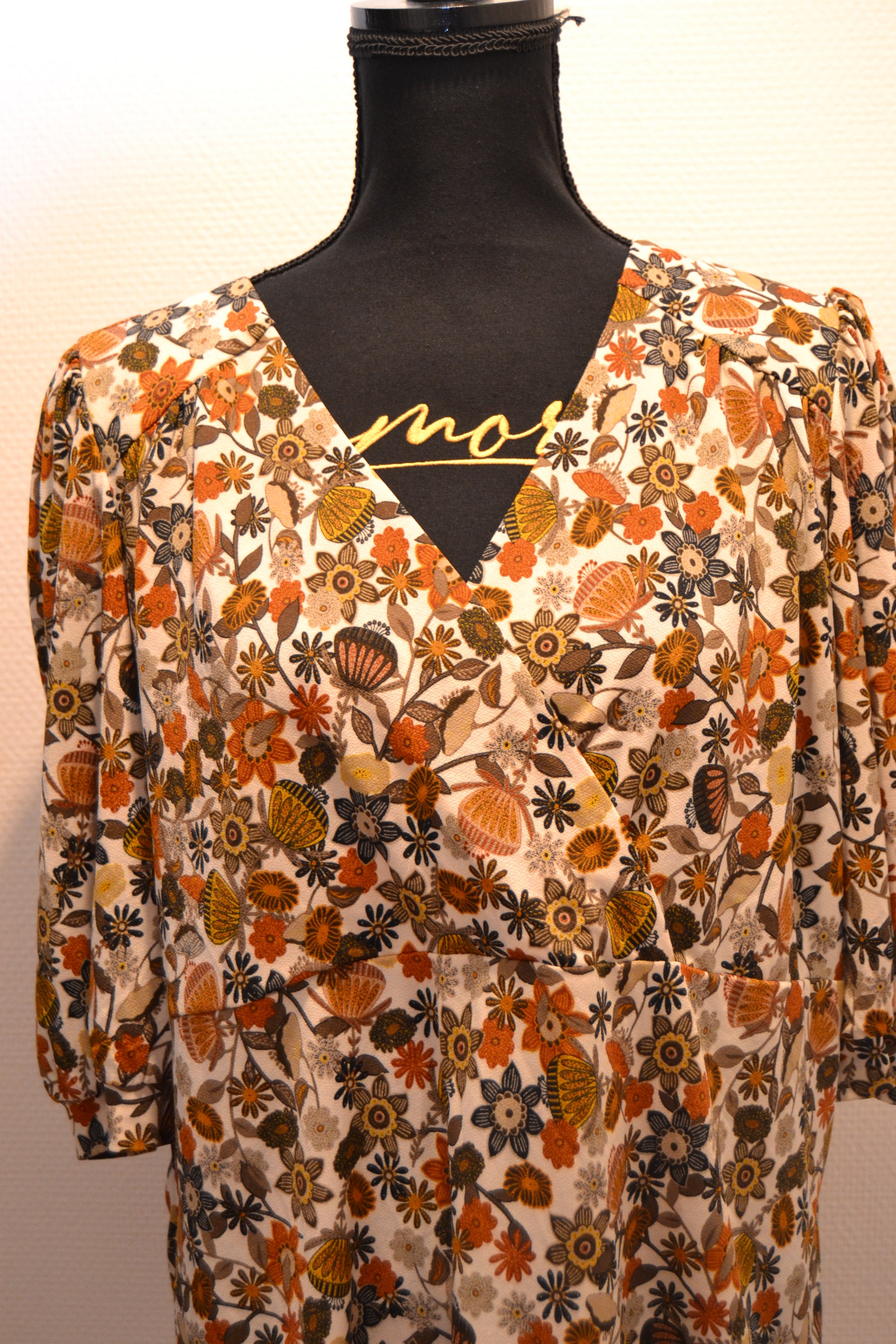 Tunique / Top fluide motif floral rétro 70's – Taille 5