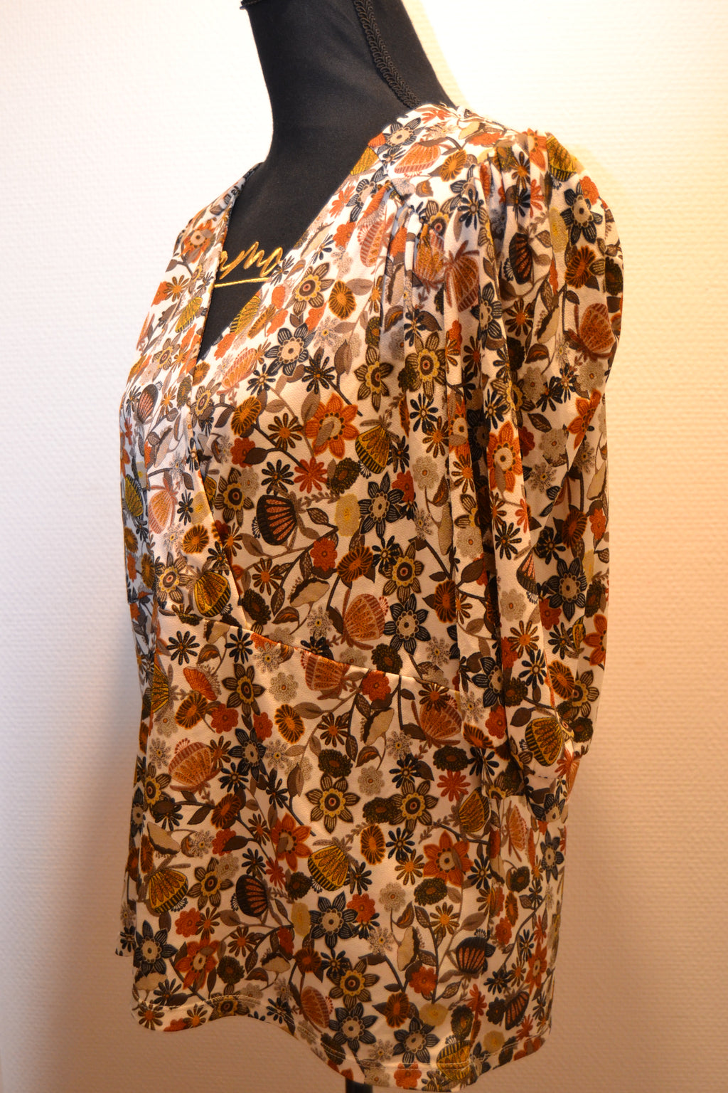 Tunique / Top fluide motif floral rétro 70's – Taille 5