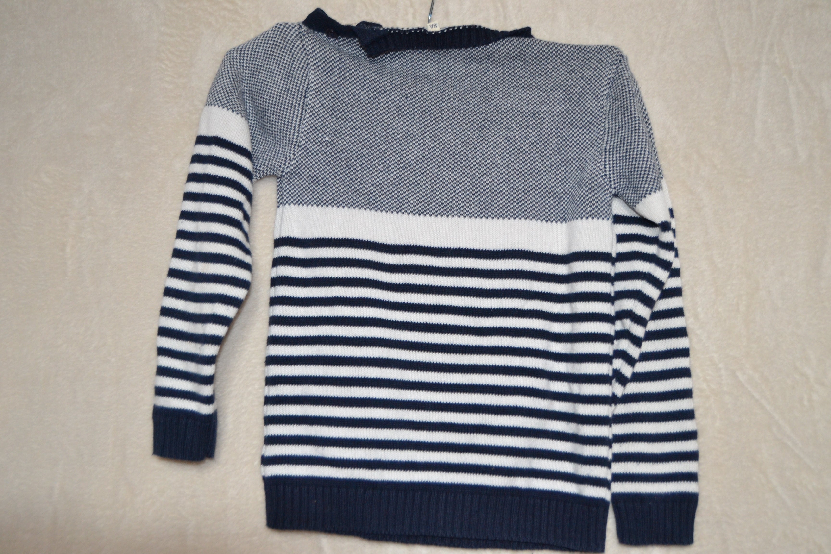 Pull à Rayures 8 ans – Coton & Acrylique