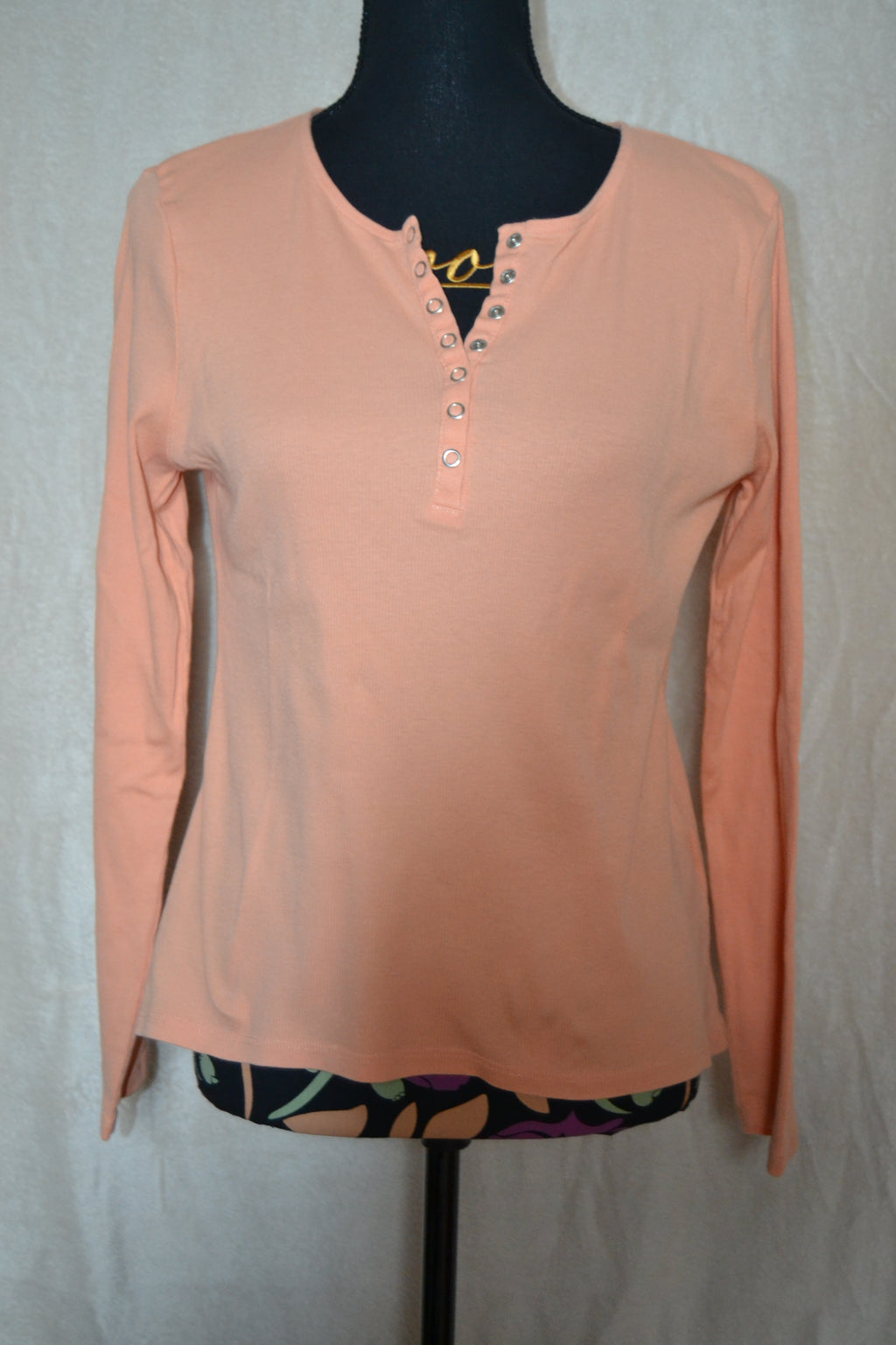 T-shirt Manches Longues Rose Saumon Camaïeu Taille L