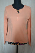 T-shirt Manches Longues Rose Saumon Camaïeu Taille L