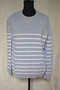 Pull gris rayé blanc homme taille XL Gémo