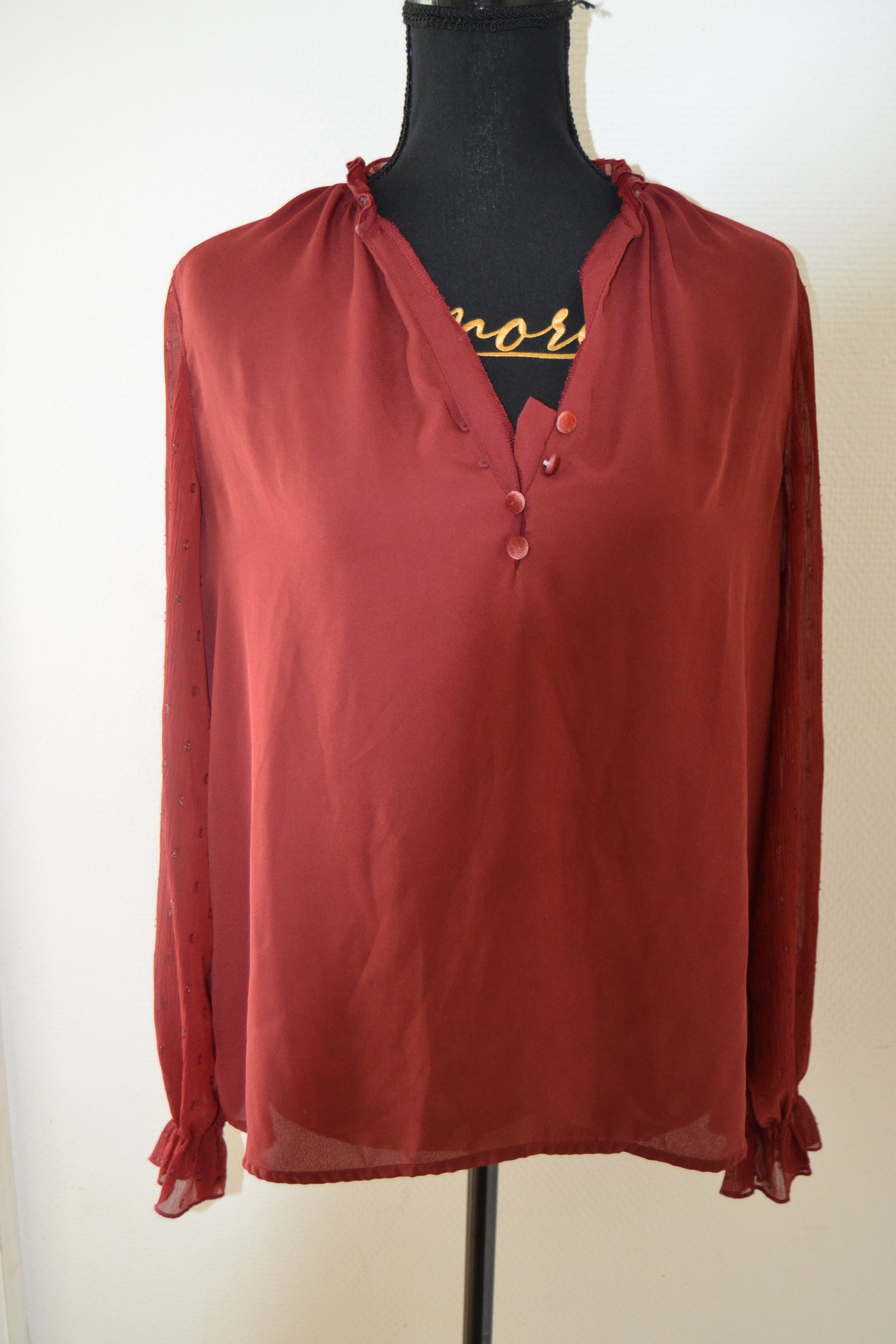 Blouse fluide bordeaux Kiabi – Taille L