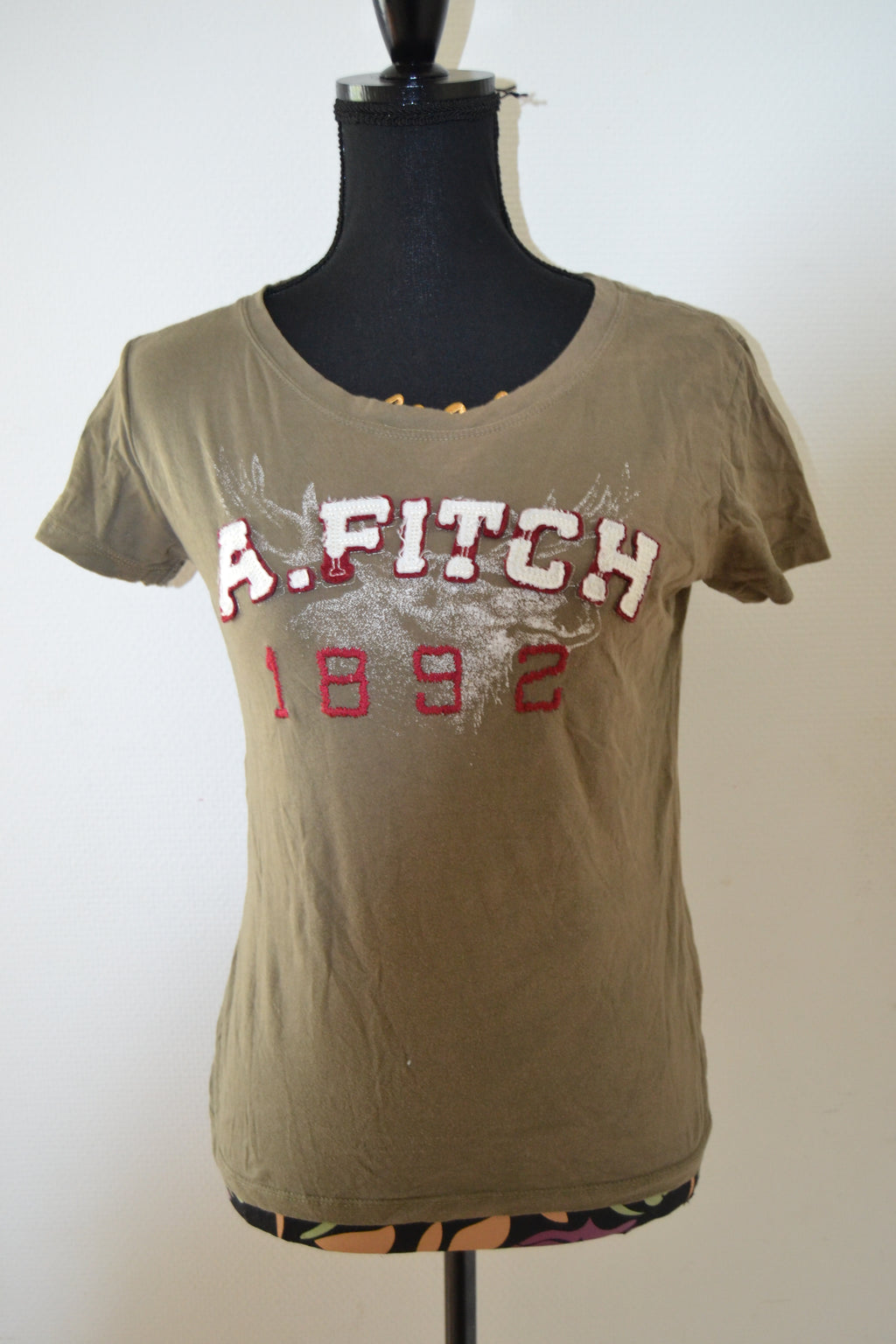 T-shirt Abercrombie & Fitch Kaki Logo A.Fitch 1892 – Taille L | Seconde Main