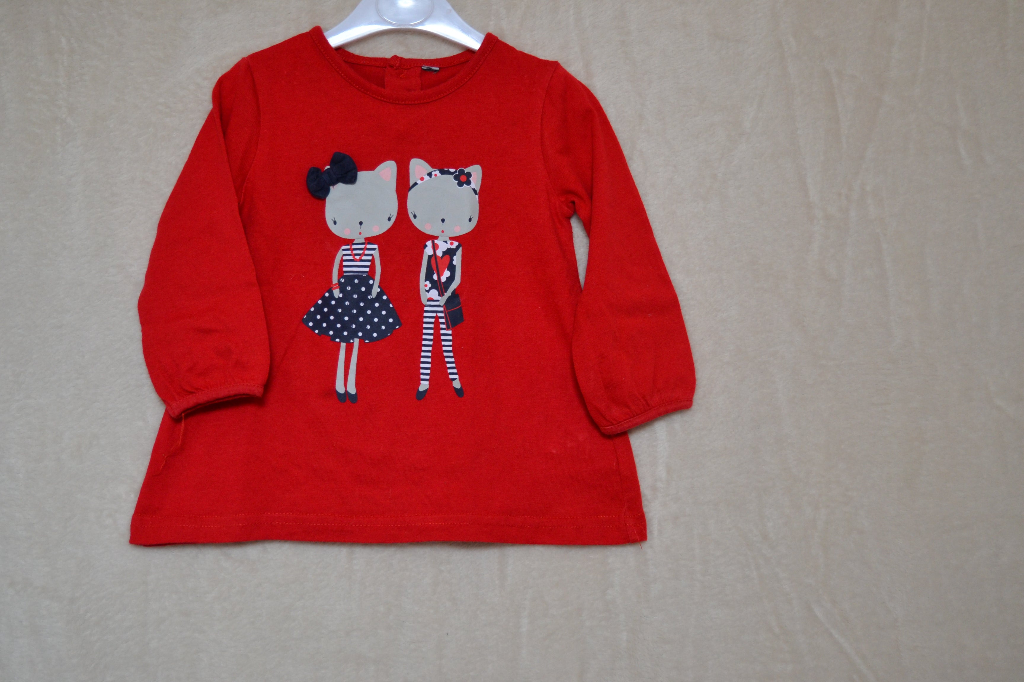 T-shirt rouge manches longues – 3 ans