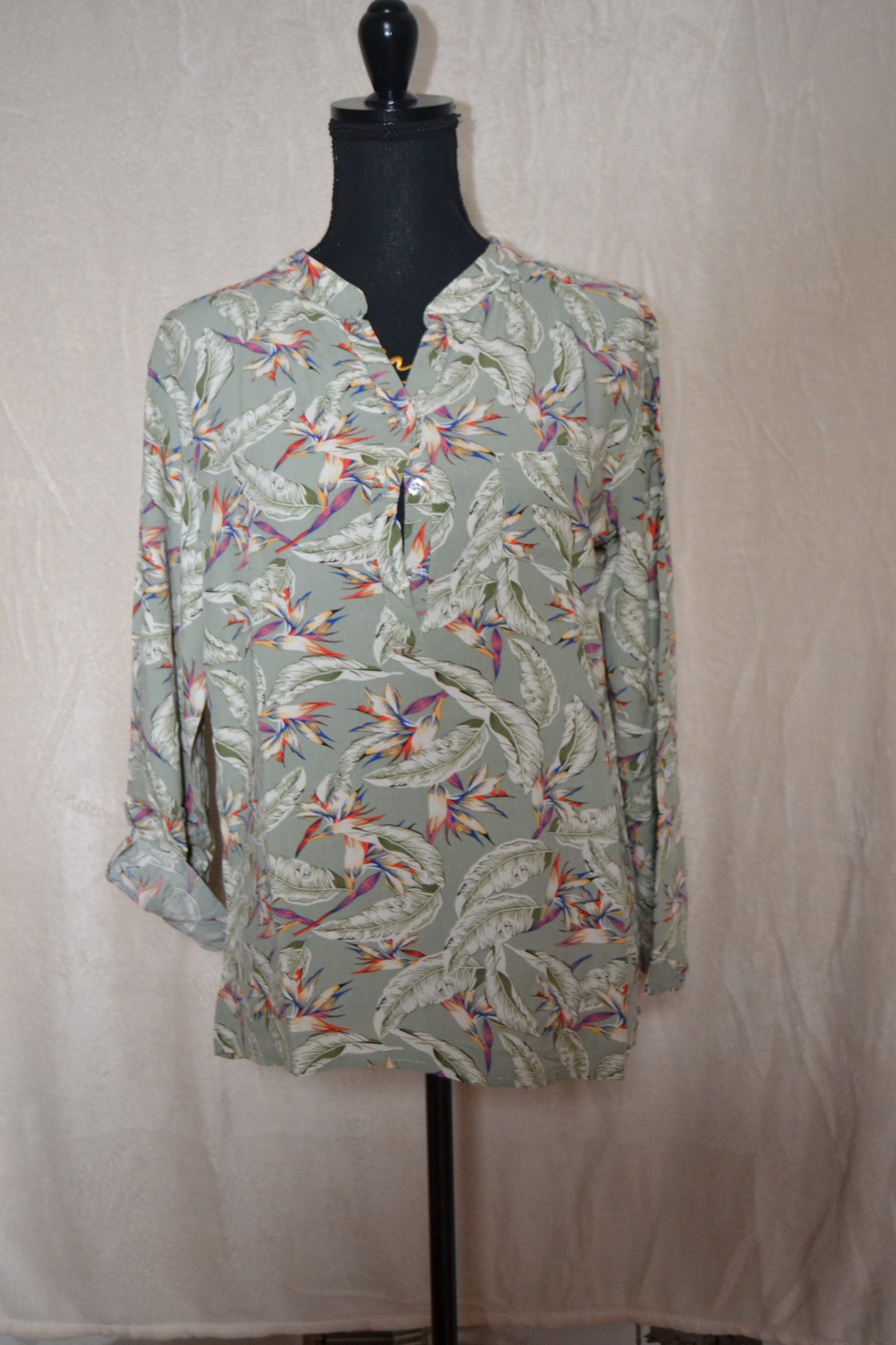 Blouse Fleurie Verte Influx Taille 40