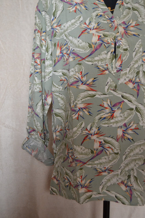 Blouse Fleurie Verte Influx Taille 40