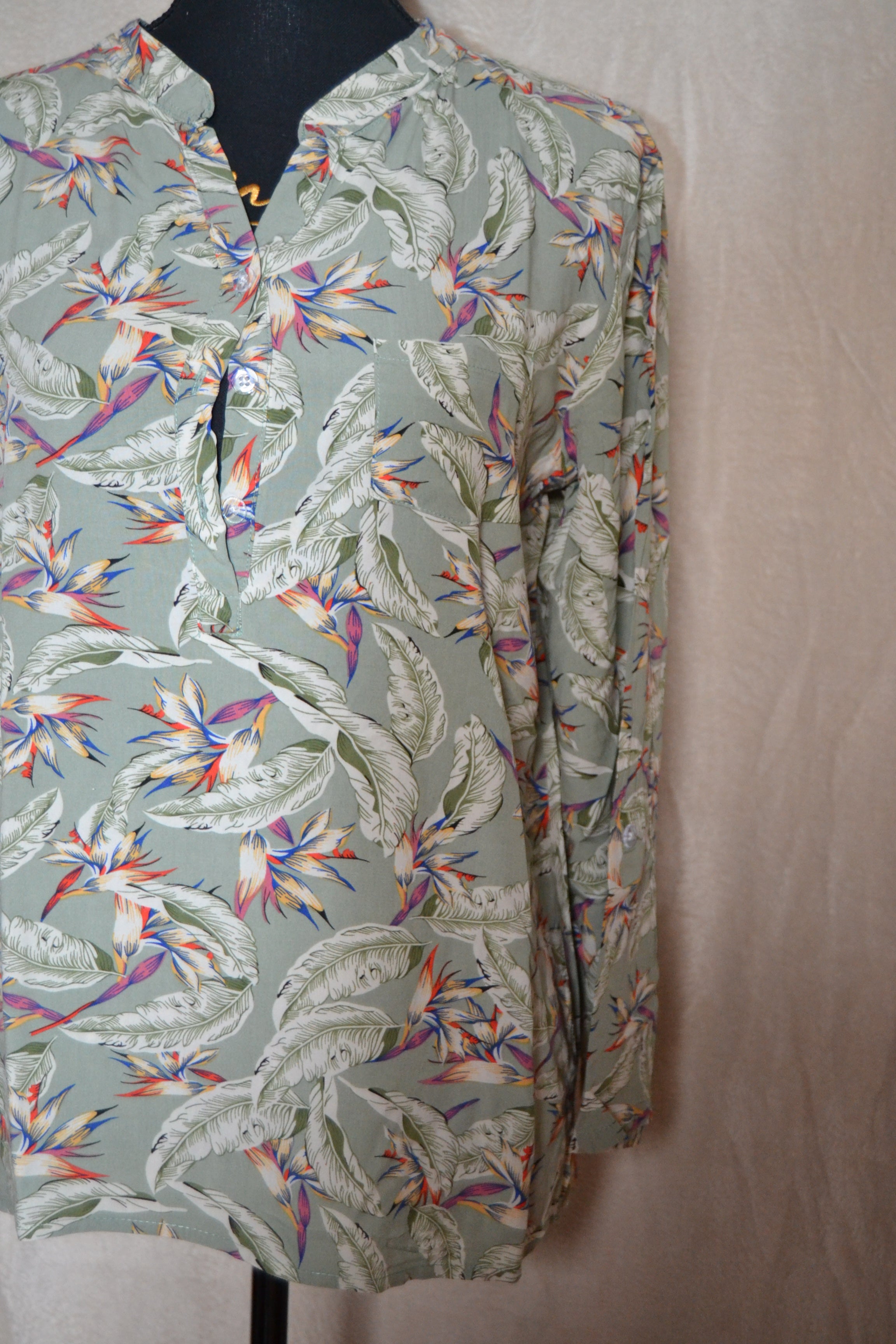 Blouse Fleurie Verte Influx Taille 40