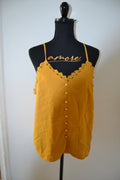 Débardeur jaune moutarde à dentelle Shein – Taille L