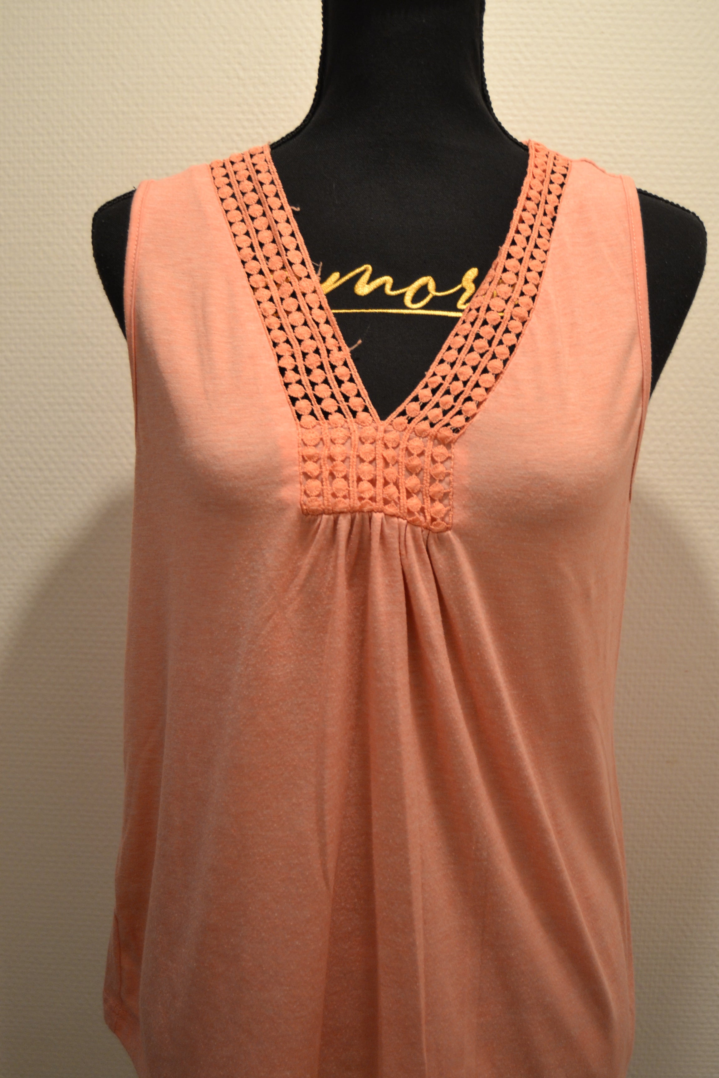 Débardeur Fluide Corail avec Détails Dentelle - Shein (Taille L)