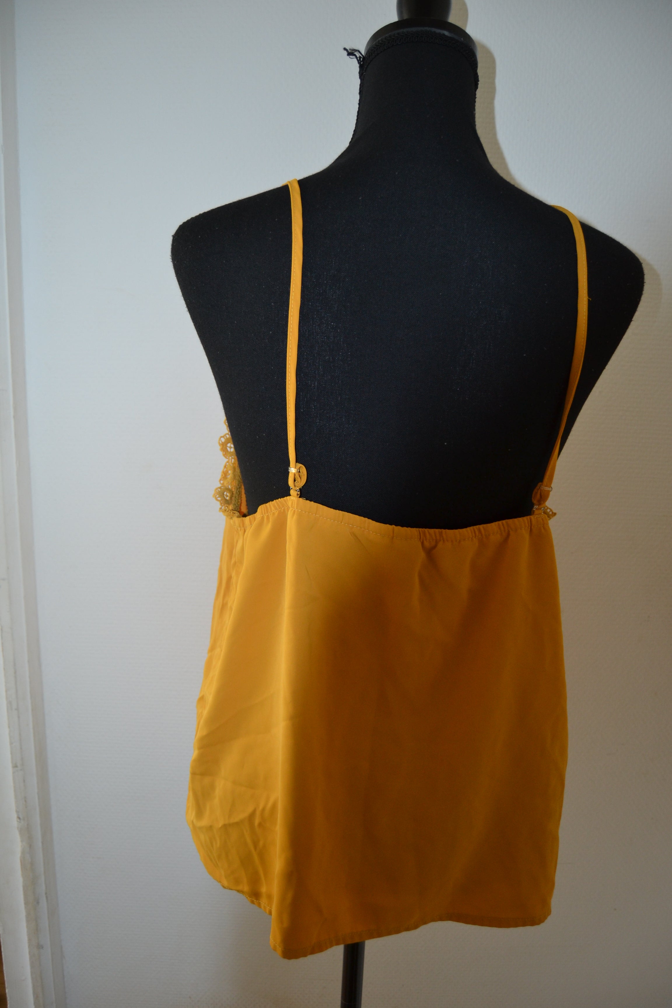 Débardeur jaune moutarde à dentelle Shein – Taille L