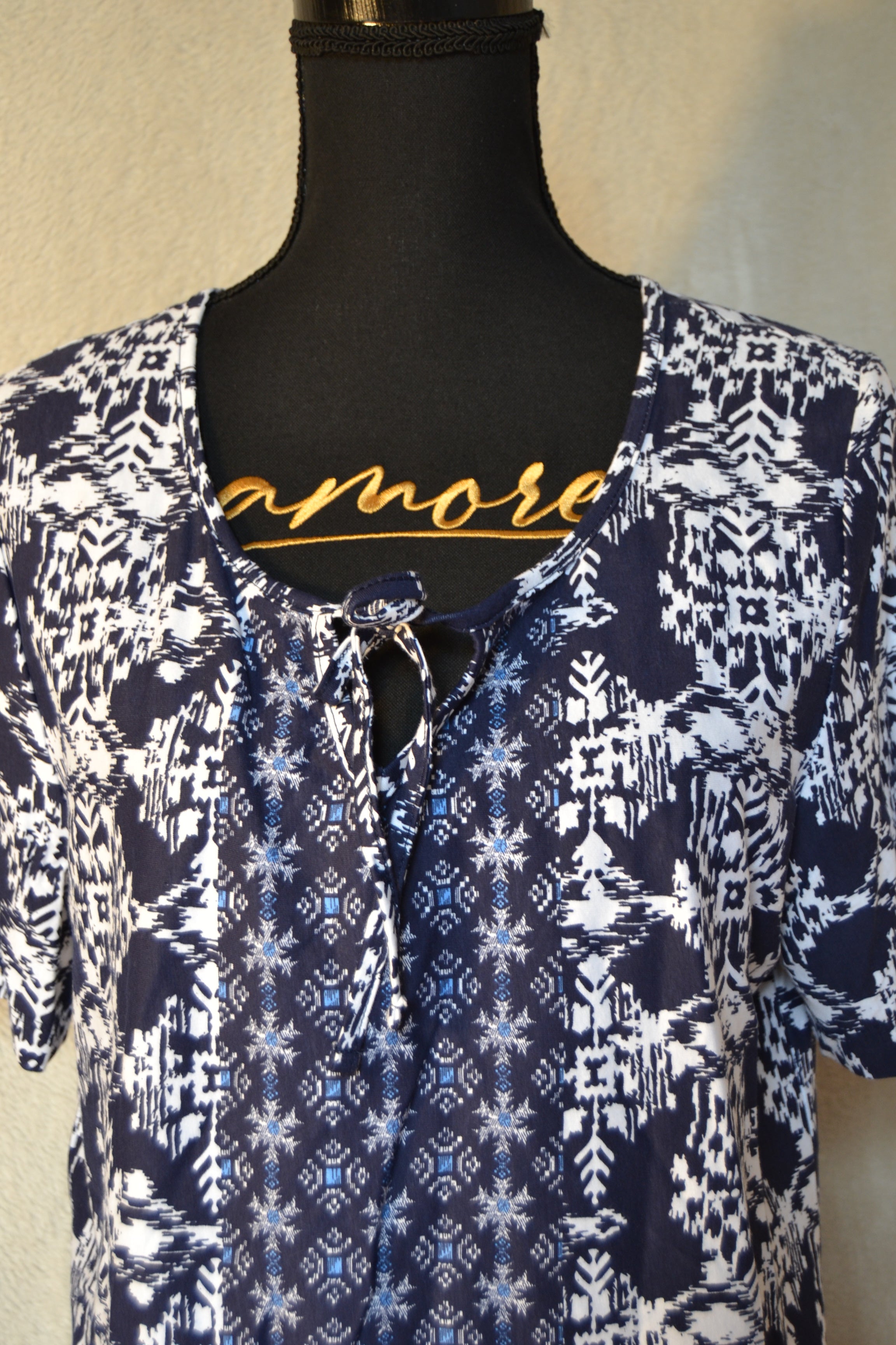 T-shirt Femme Bleu à Motif – Taille 46 | Seconde Main