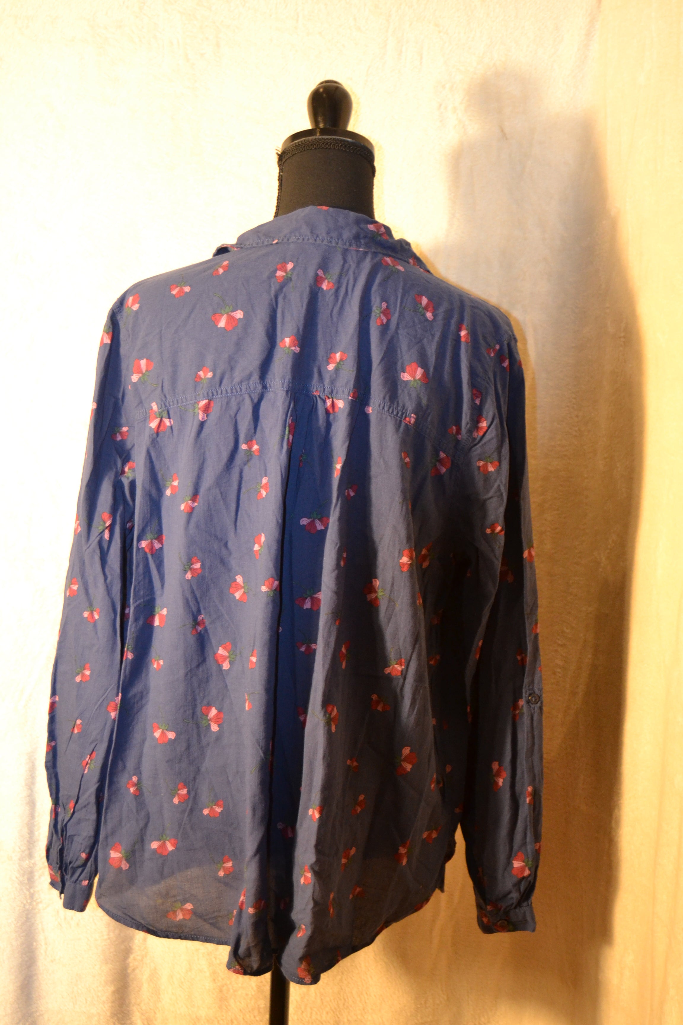 Blouse Bleue à Motifs Fleurs Femme Taille 46 - Yessica