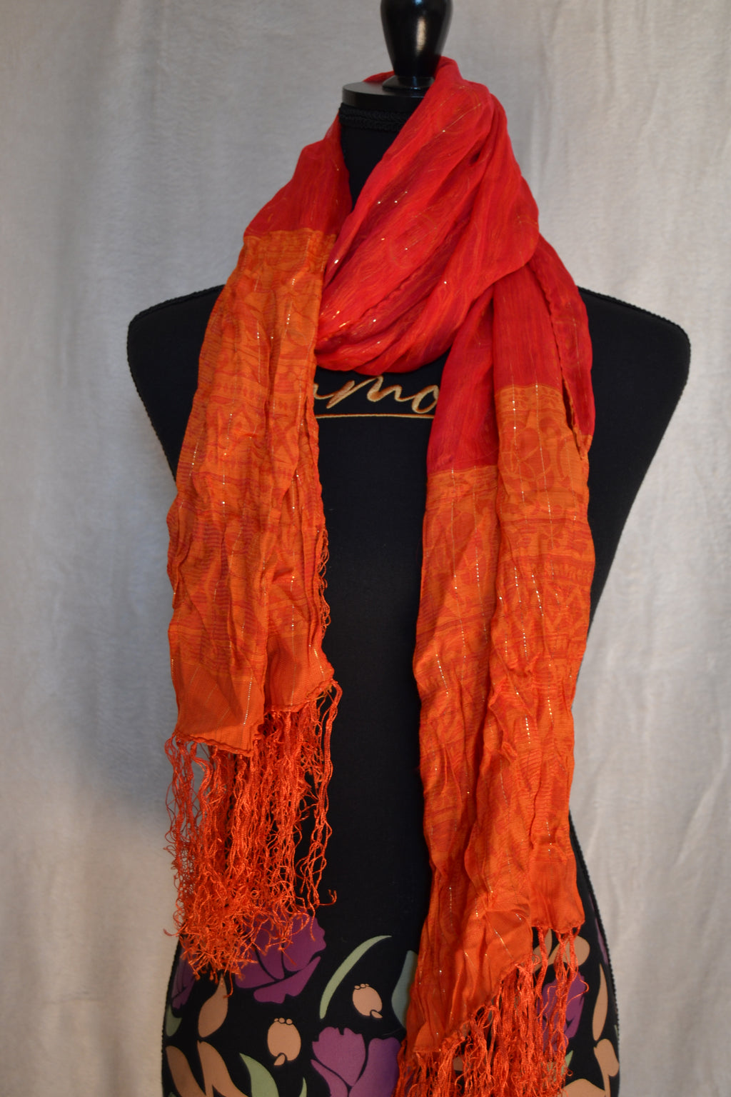 Foulard Vintage — Orange & Rouge