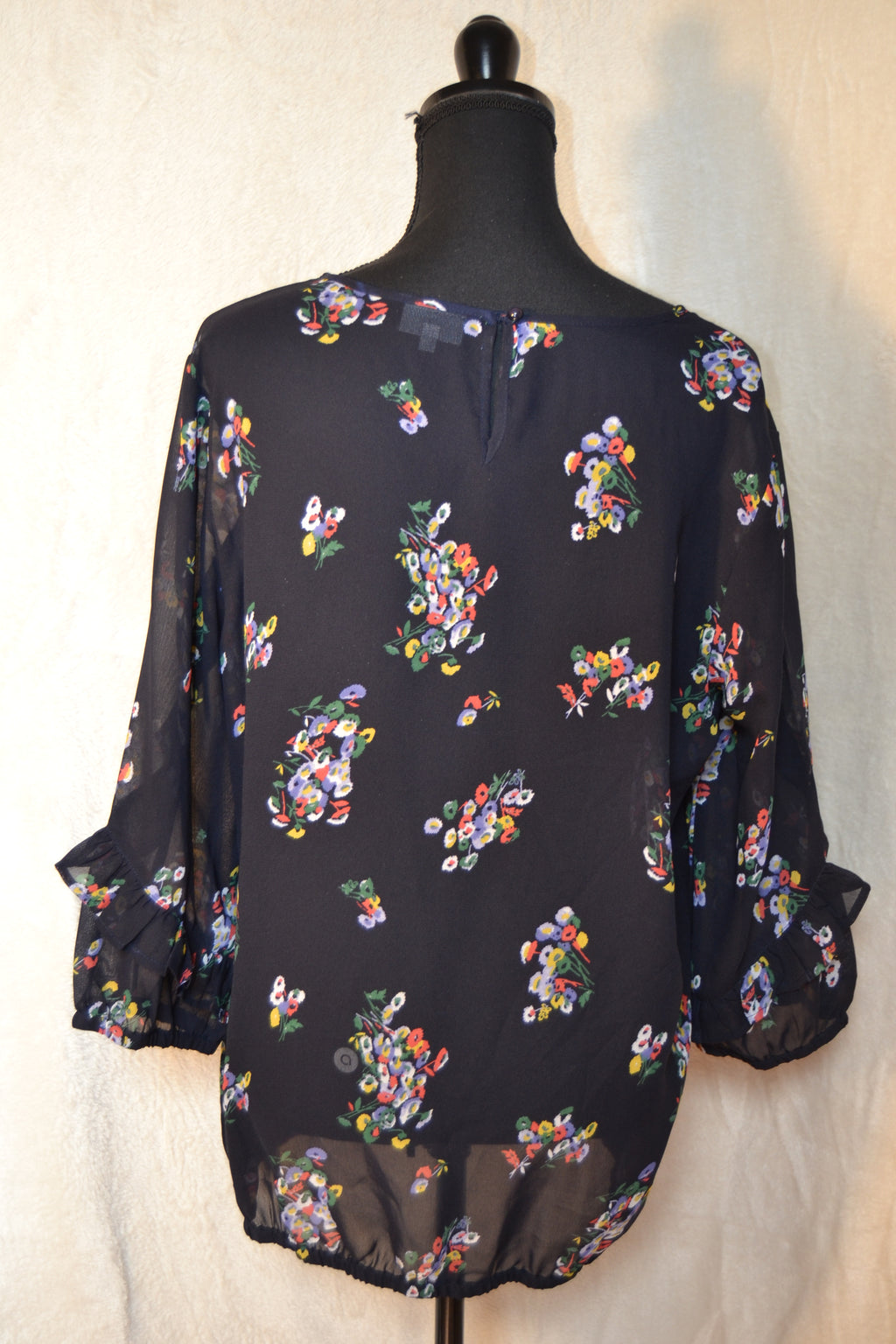 Blouse Fleurie Bleue – Taille 46 | Seconde Main