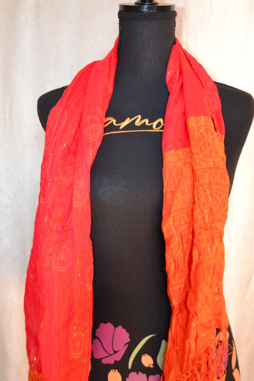 Foulard Vintage — Orange & Rouge