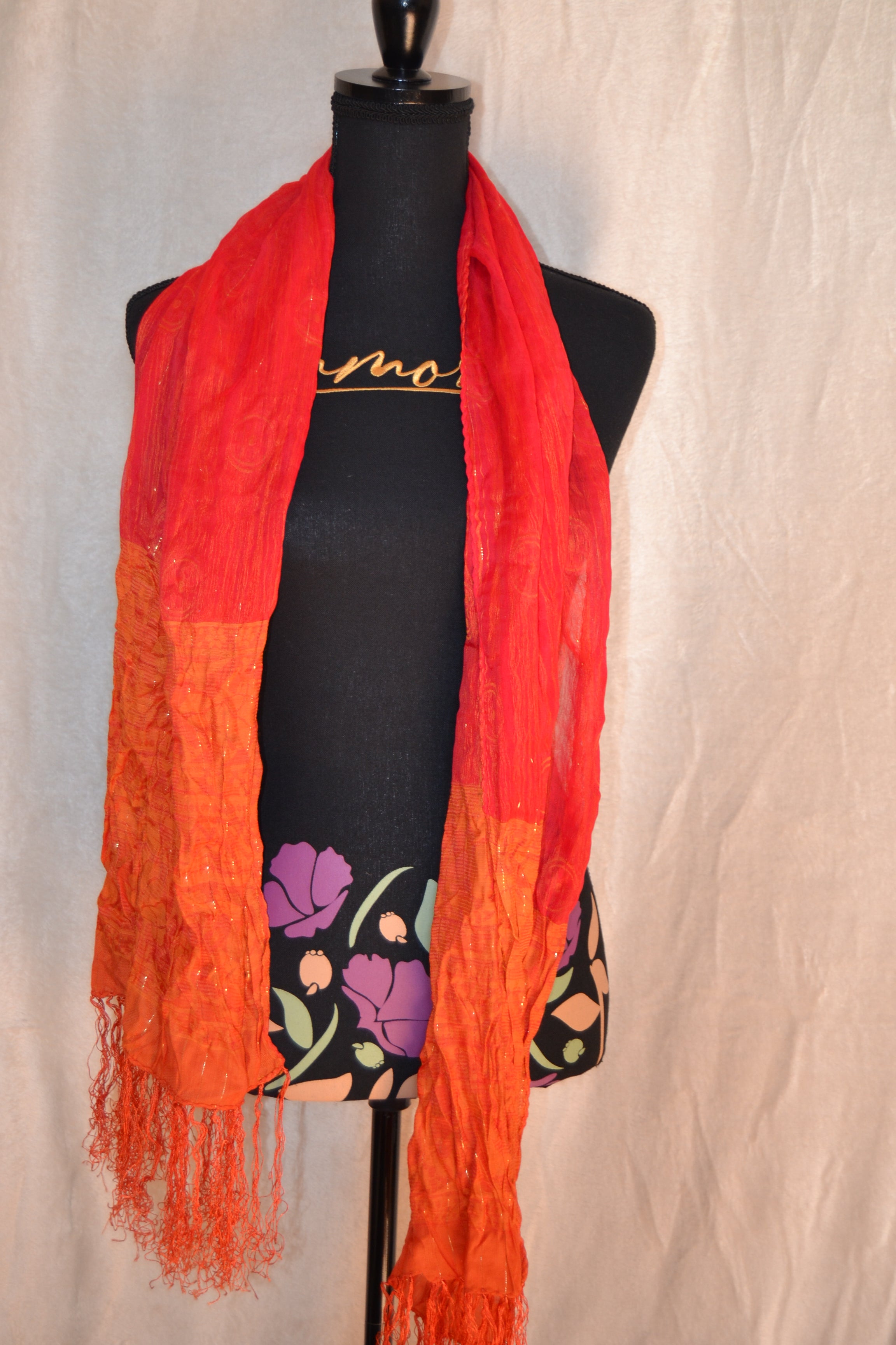 Foulard Vintage — Orange & Rouge