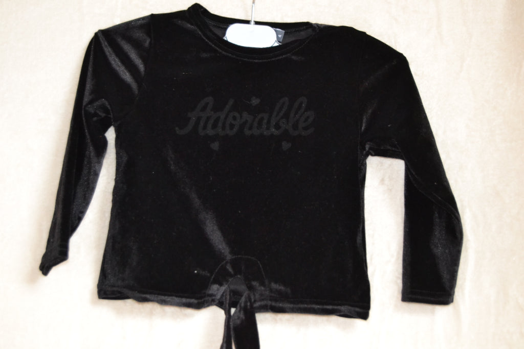 Pull Noir "Adorable" TQF - Taille 4 ans