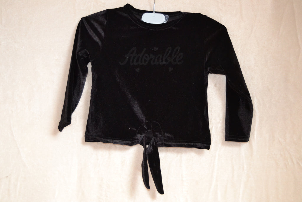Pull Noir "Adorable" TQF - Taille 4 ans