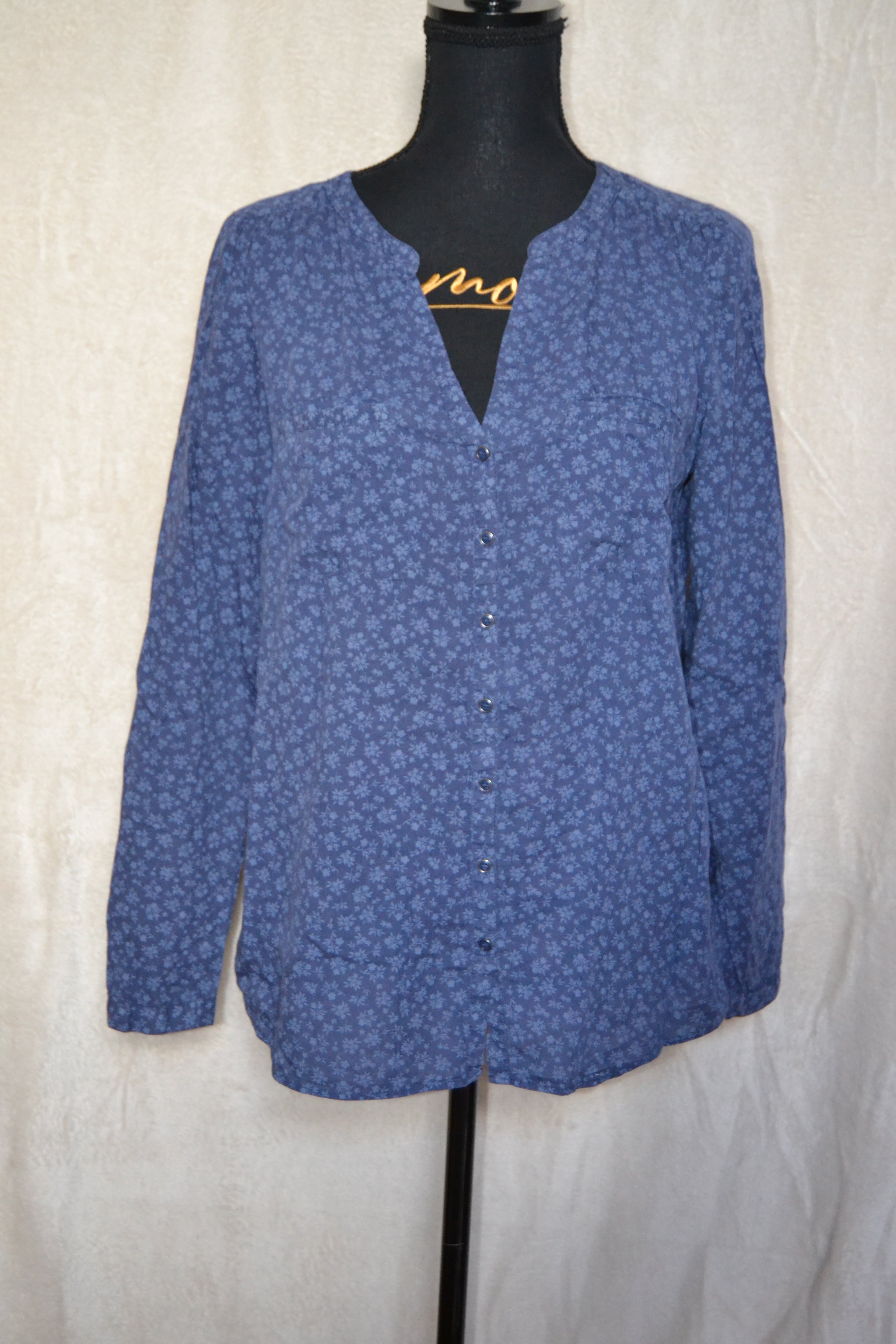 Chemise bleue à fleurs Camaïeu – Taille L