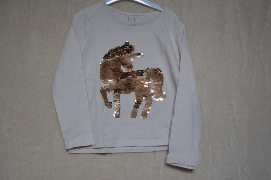 T-shirt manches longues licorne C&A – 4 ans