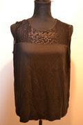 Débardeur noir avec empiècement léopard transparent Up2fashion – Taille L