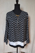 Blouse Femme Blancheporte – Noir & Blanc – Taille 46 – 100% Polyester