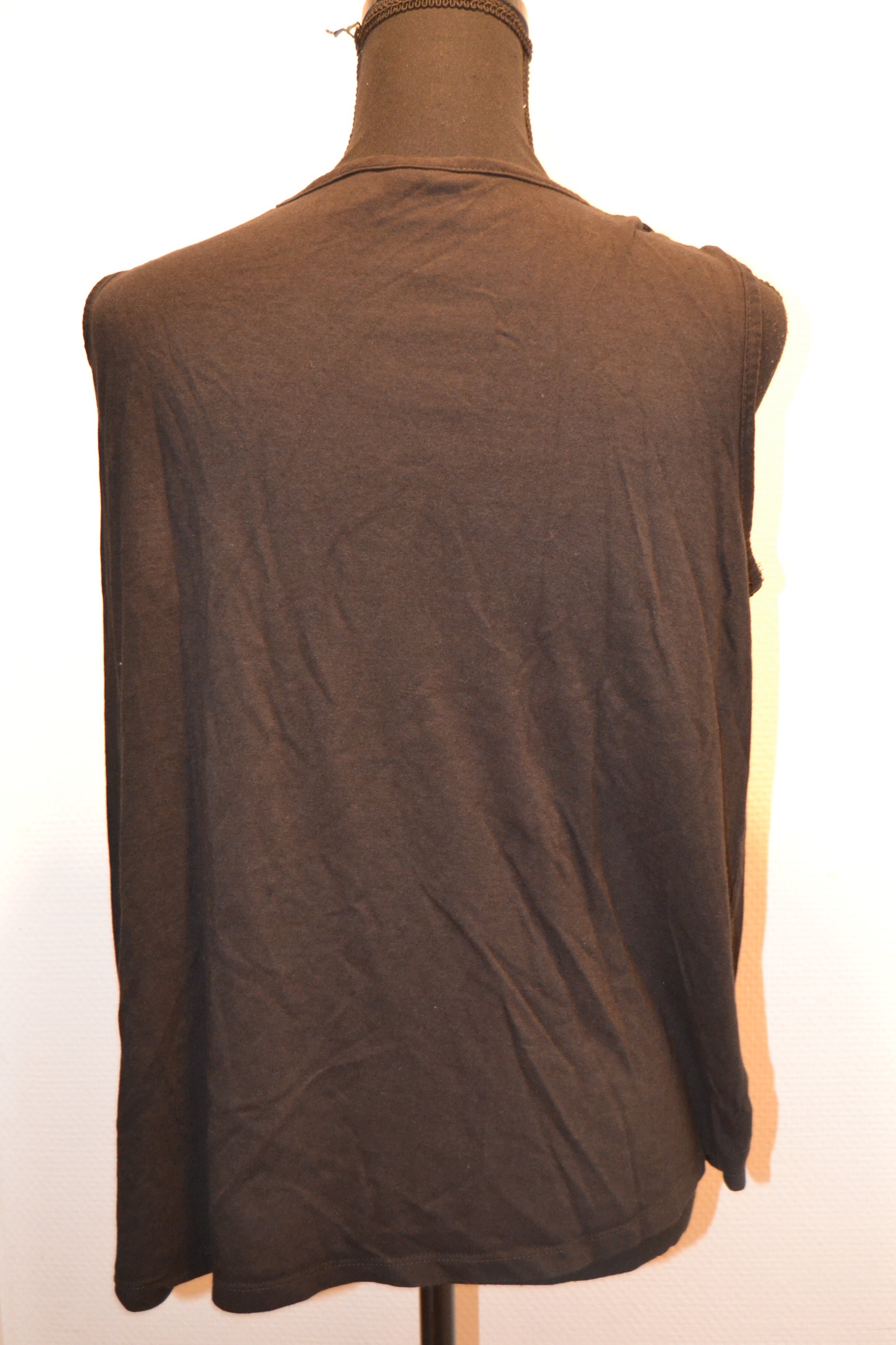 Débardeur noir avec empiècement léopard transparent Up2fashion – Taille L