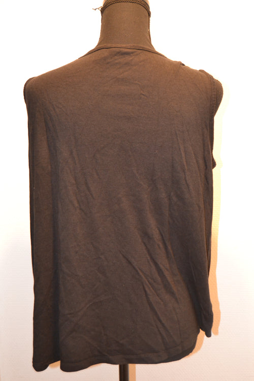 Débardeur noir avec empiècement léopard transparent Up2fashion – Taille L