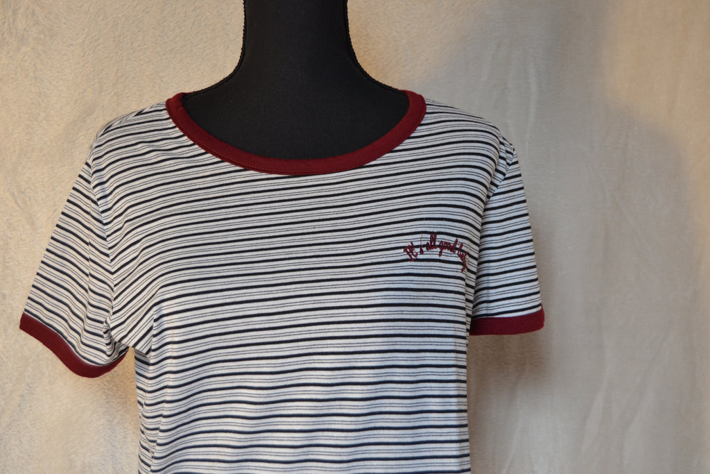 T-shirt rayé «It's all good baby» taille L Gémo