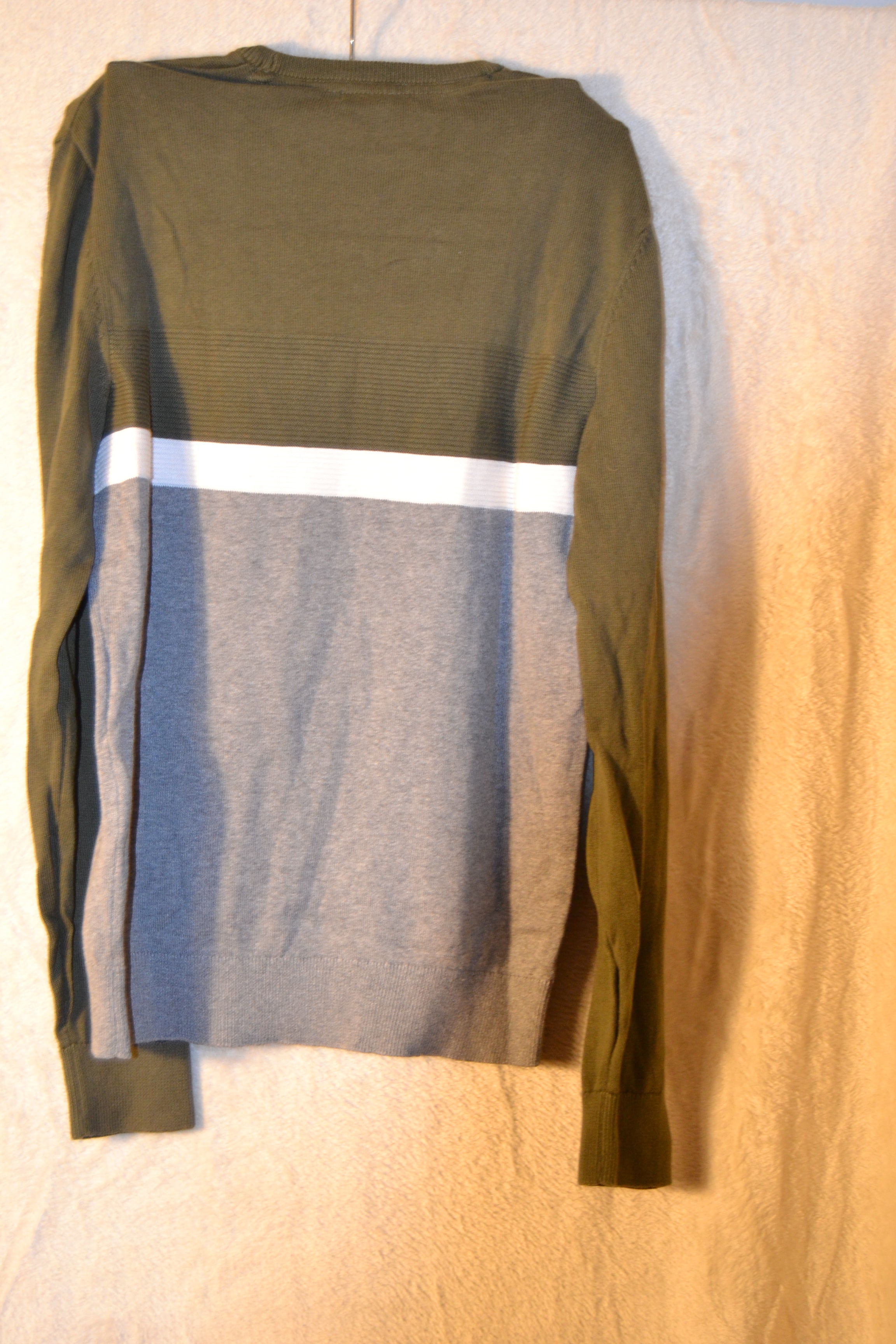 Pull Kaki et Gris Homme Taille S - Kiabi