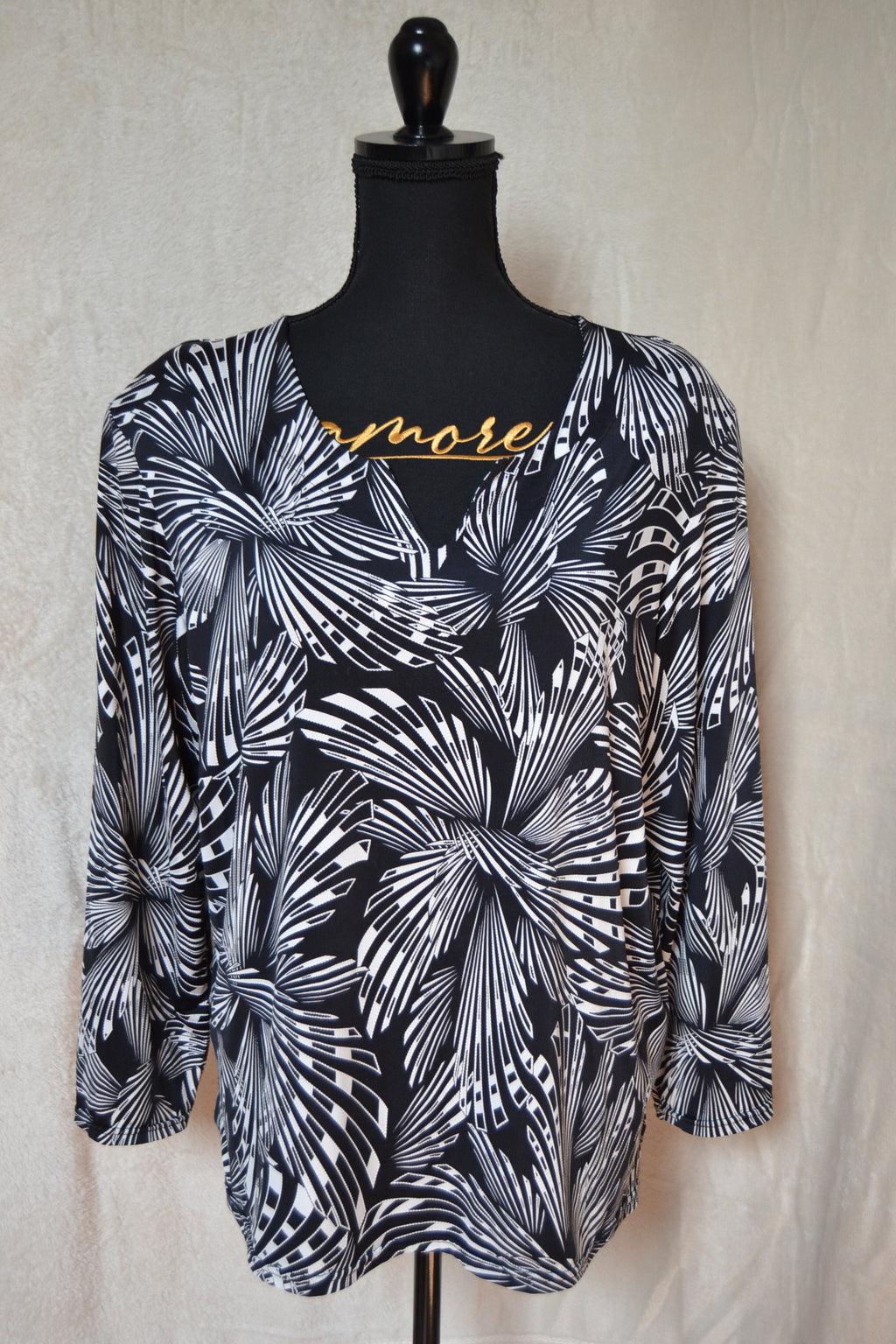 Blouse Femme Week-end à Paris – Noir & Blanc – Taille L