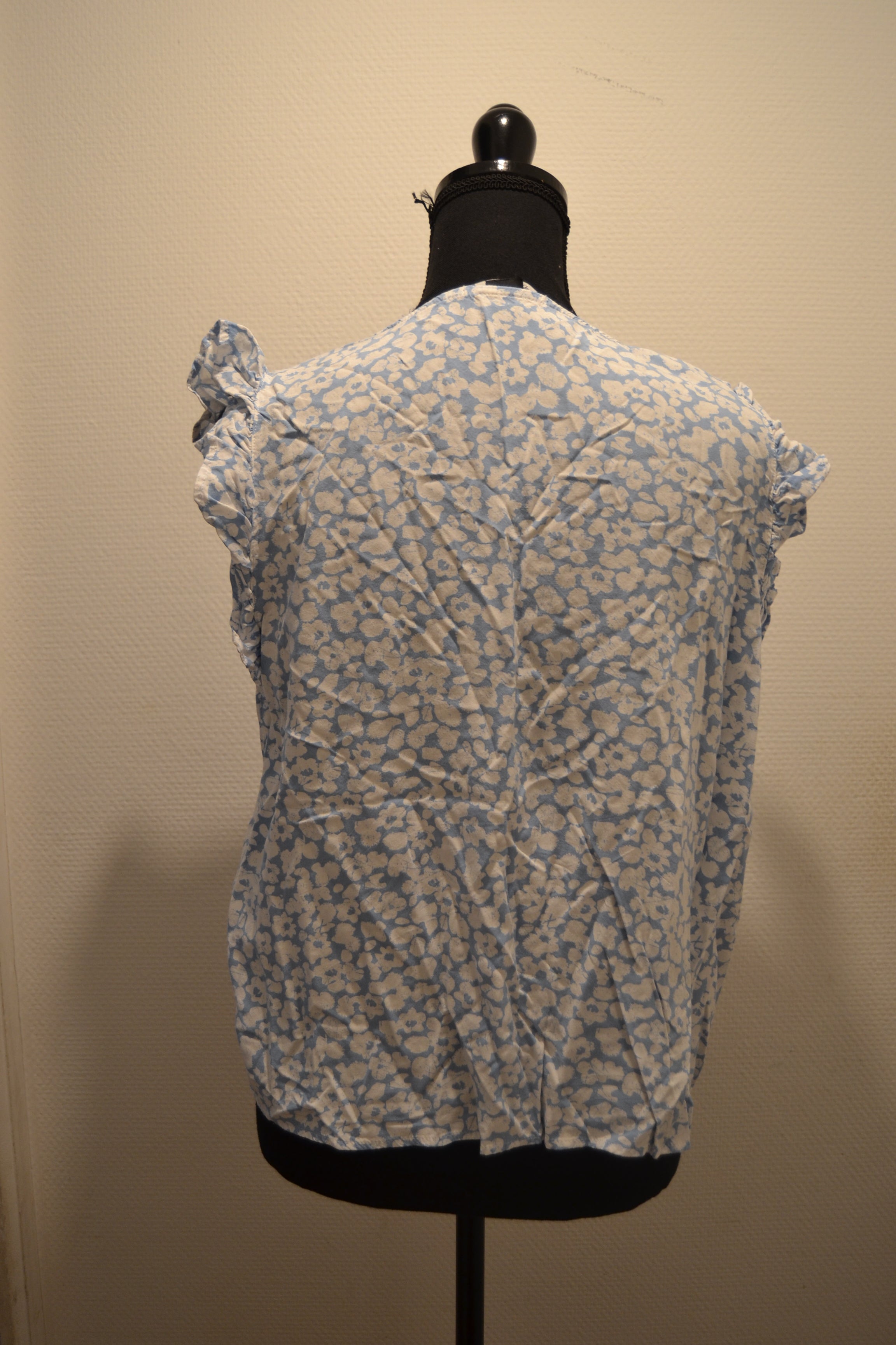 Blouse fluide fleurie bleue et blanche Esmara – Taille 40