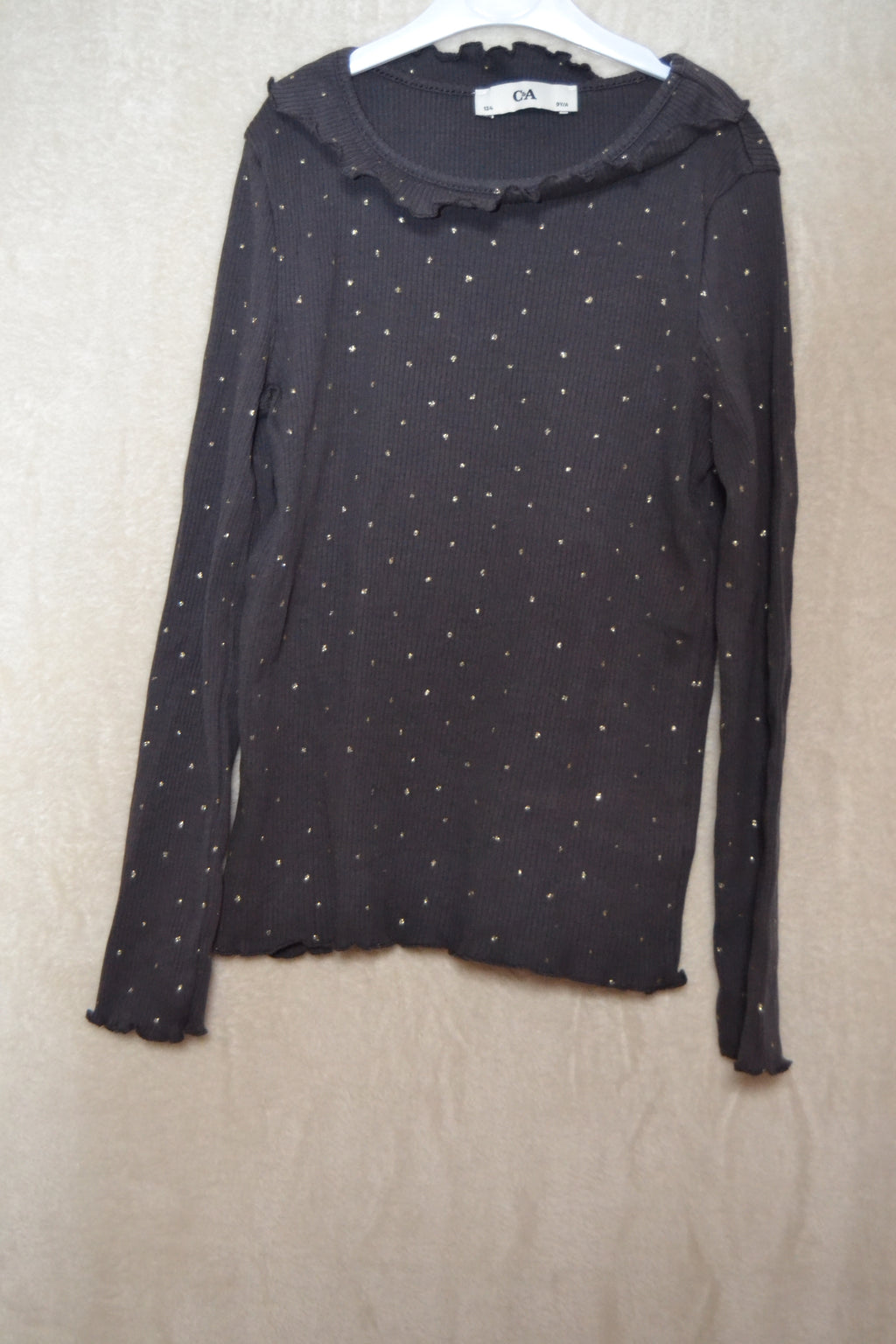 T-shirt Manches Longues C&A — Marron/Gris · 9 ans