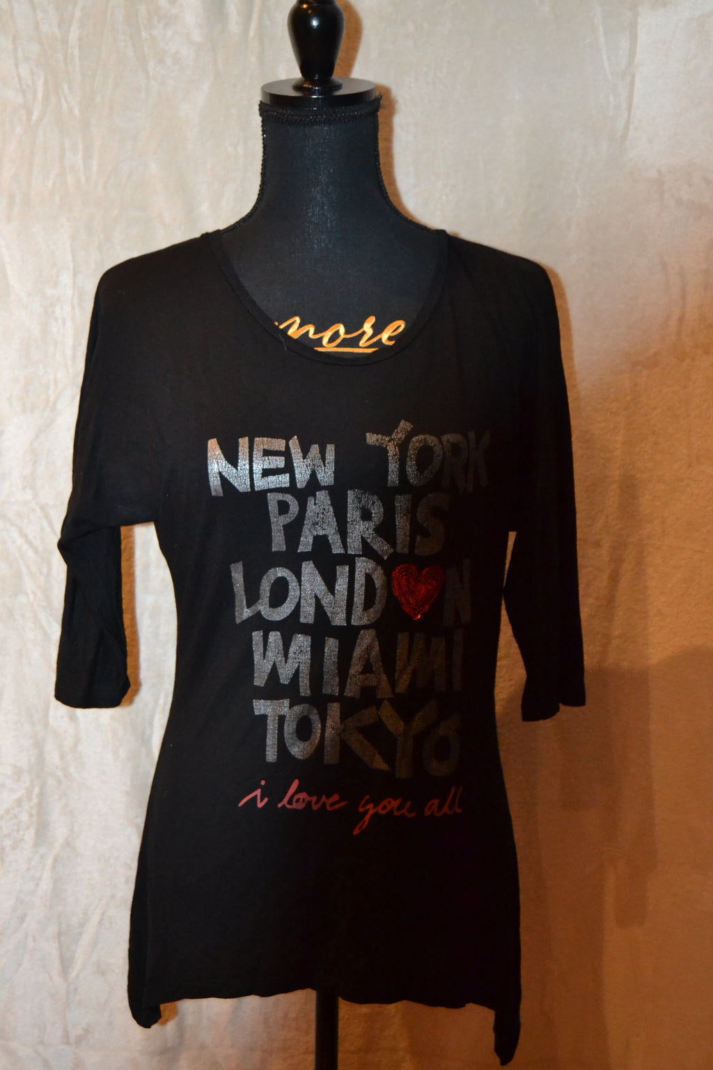 T-shirt Noir Cache Cache L